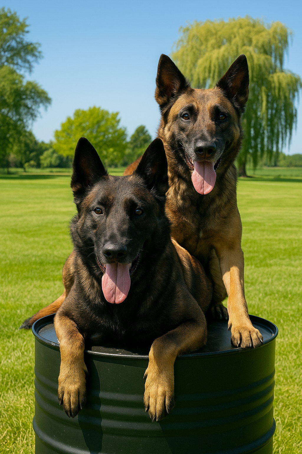 Intermediate obedience training on obstacle course